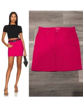 Mother | High Waisted Smokin' Double Micro Skirt In Raspberry Sorbet
